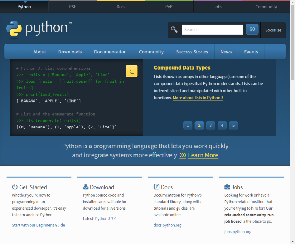 Python 公式HP